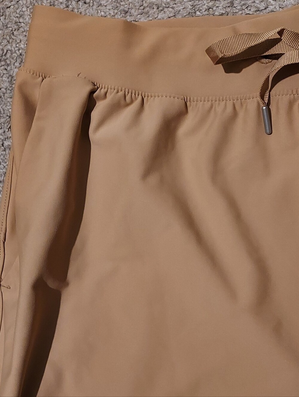 Old Navy Active Powersoft High Rise Bike Shorts Tan Khaki Size L Gym Comfort - Picture 4 of 11